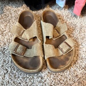 Birkenstock Arizona Tan Suede Sandals